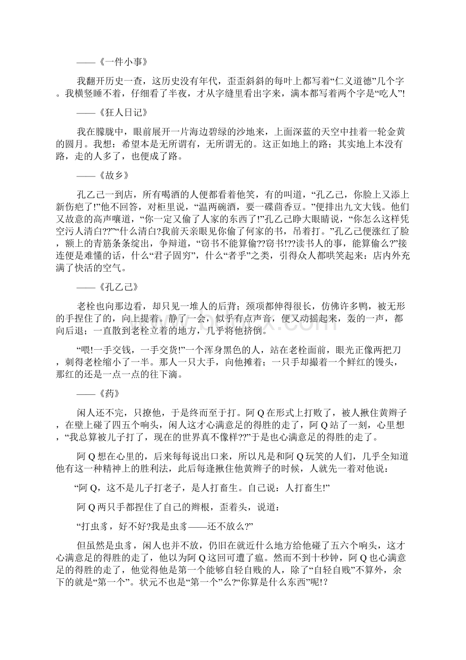 呐喊读书笔记5000字doc文档格式.docx_第2页