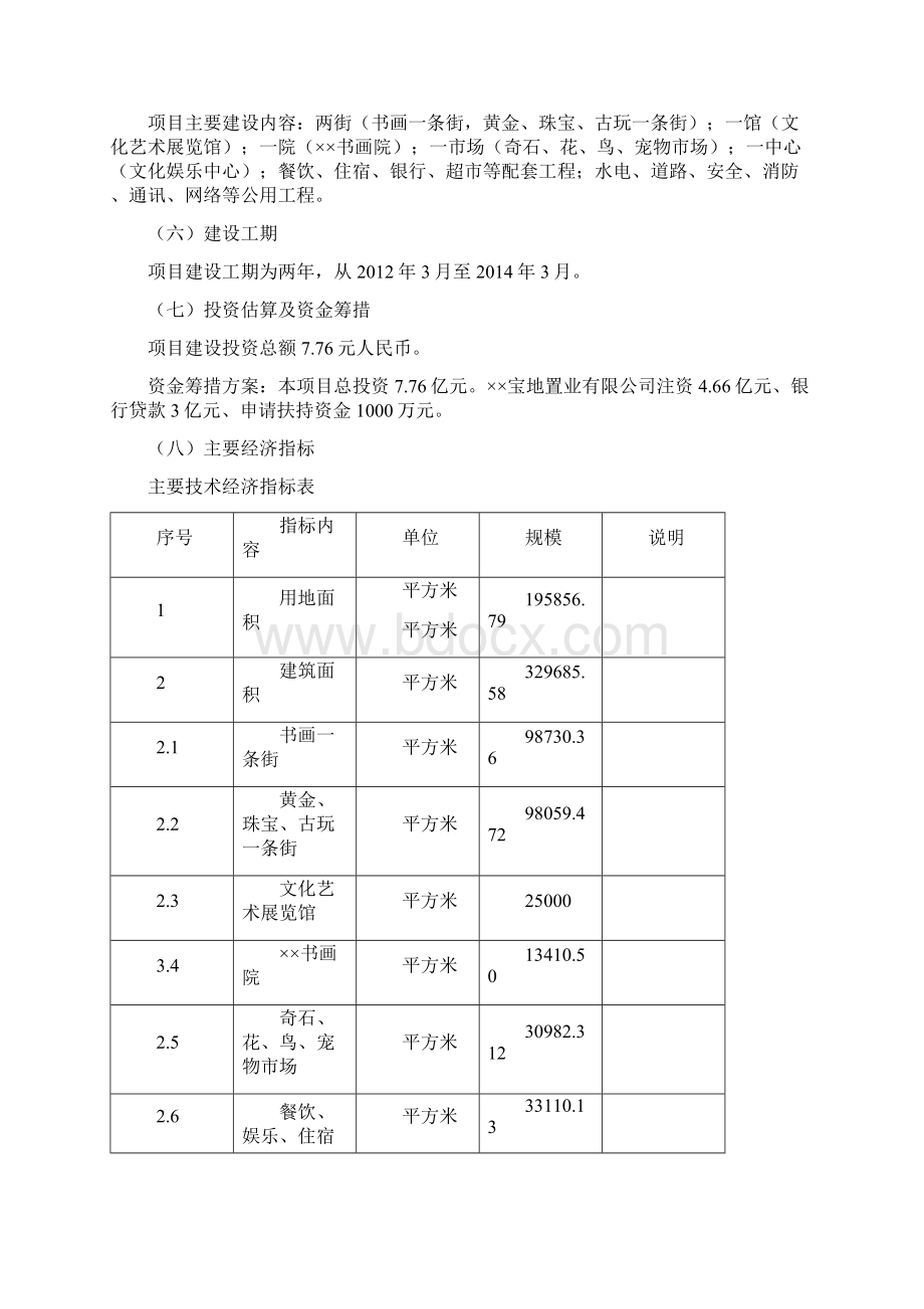 XX文化艺术集聚区建设项目资金申请及可行性研究报告Word文档下载推荐.docx_第2页