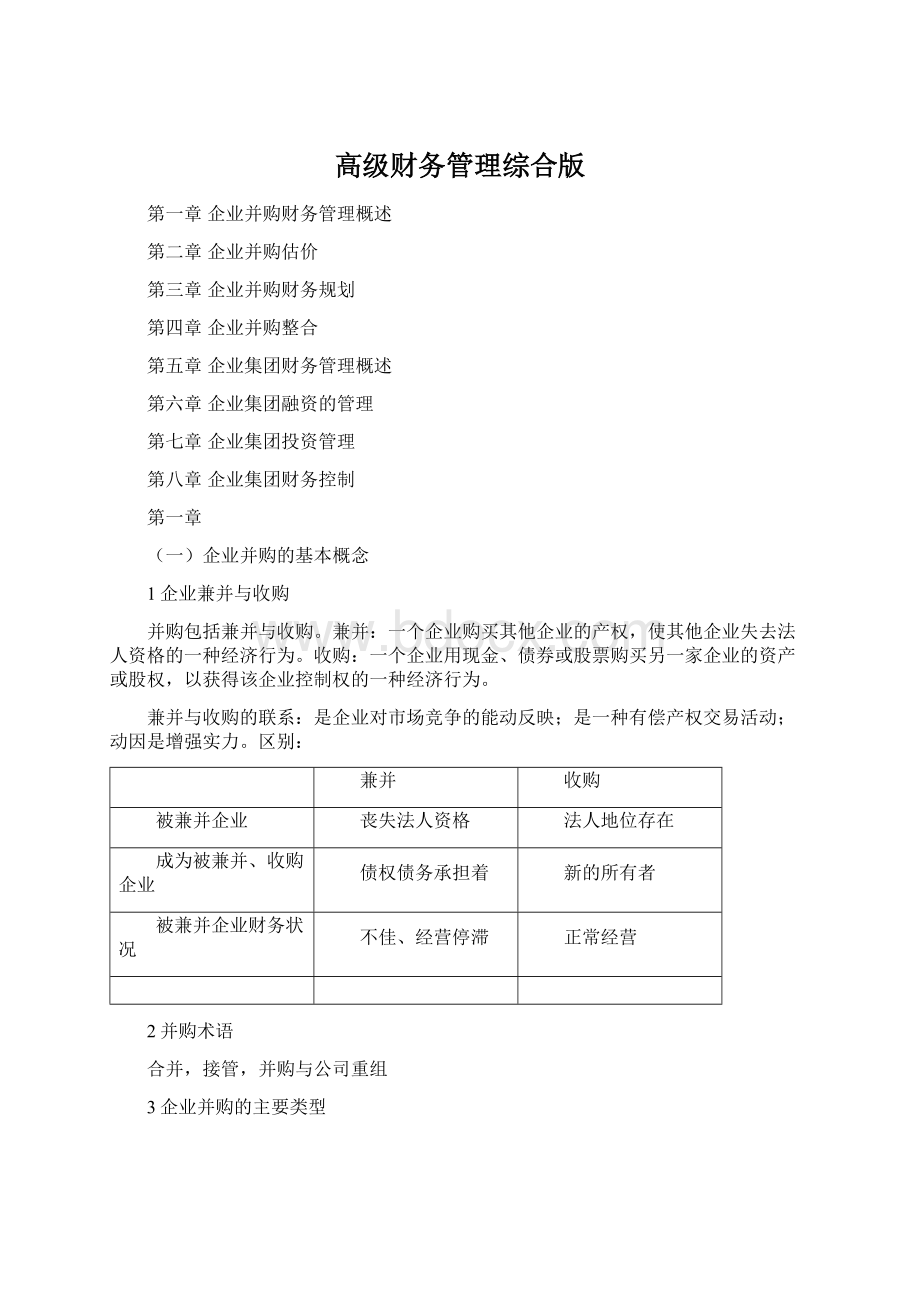 高级财务管理综合版Word下载.docx