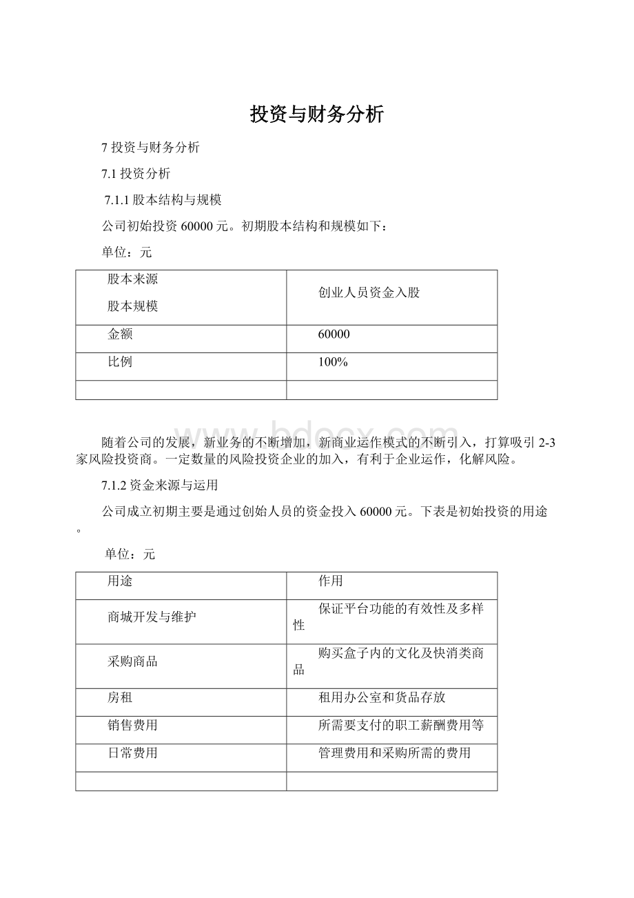 投资与财务分析.docx