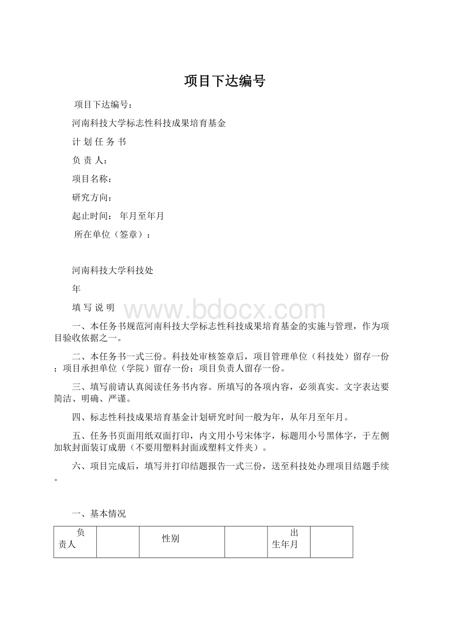 项目下达编号Word格式文档下载.docx