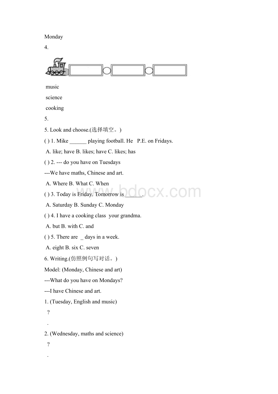 PEP版5 上英语指导训练 五上U2正文.docx_第3页