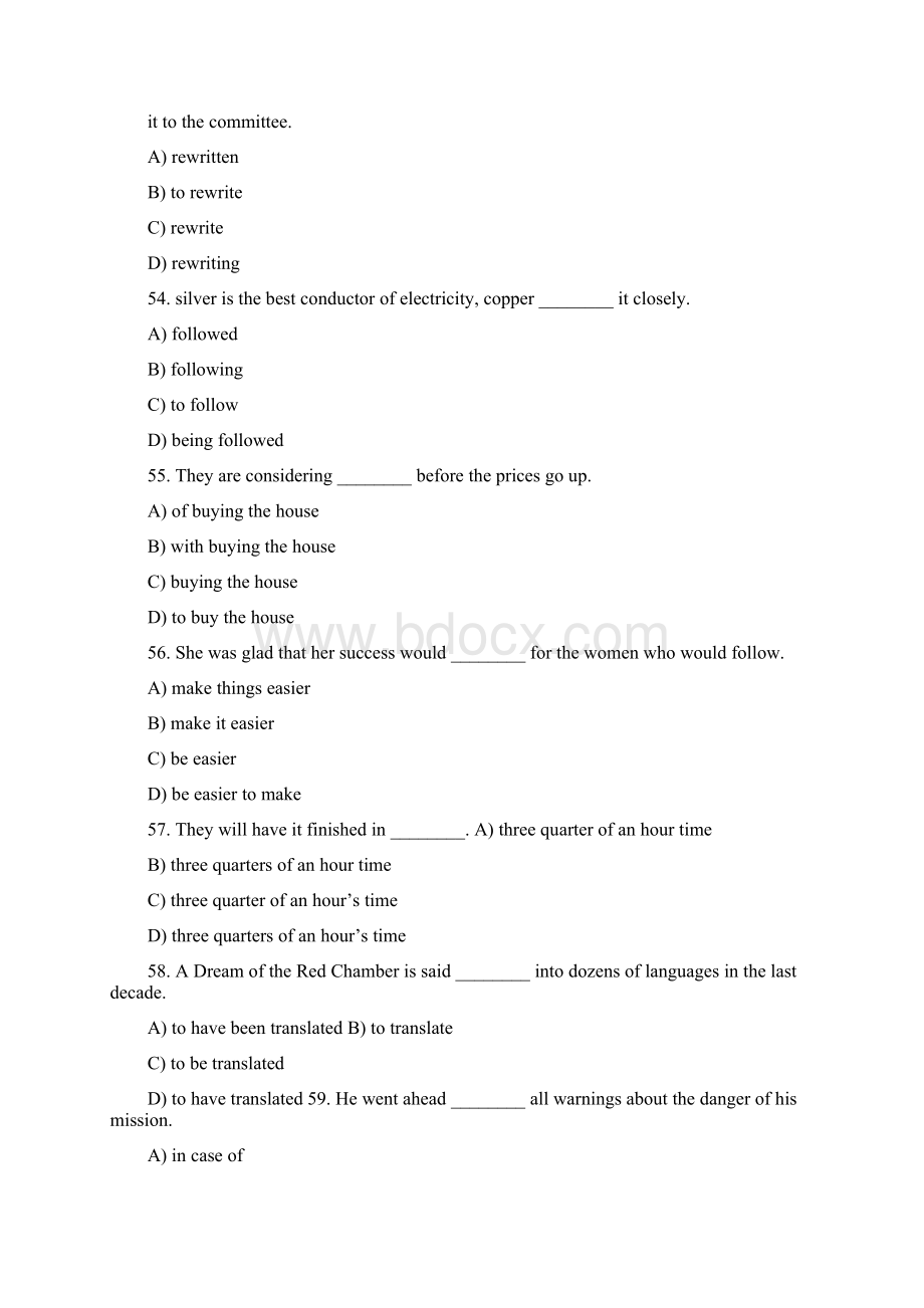 大学英语四级单选题集锦.docx_第3页