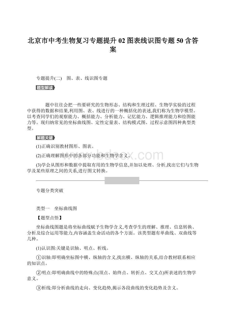 北京市中考生物复习专题提升02图表线识图专题50含答案Word文件下载.docx