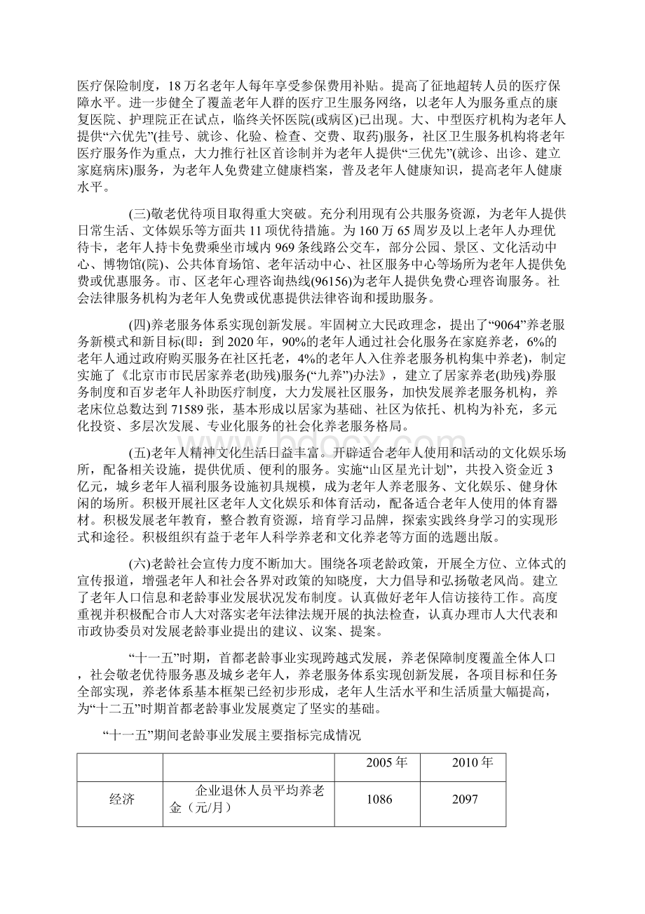 北京老龄事业发展十二五规划Word下载.docx_第2页