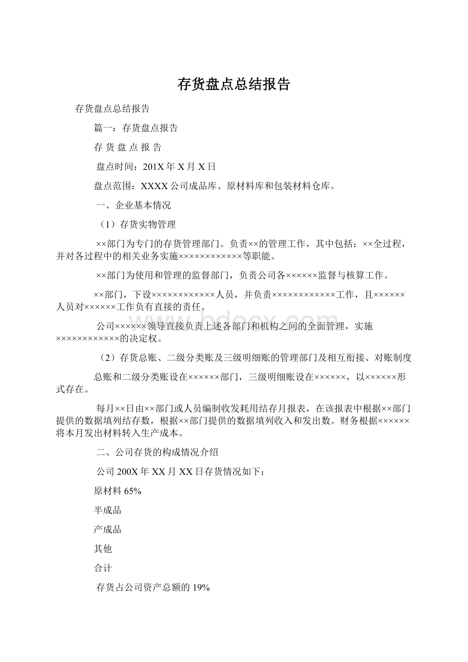 存货盘点总结报告文档格式.docx