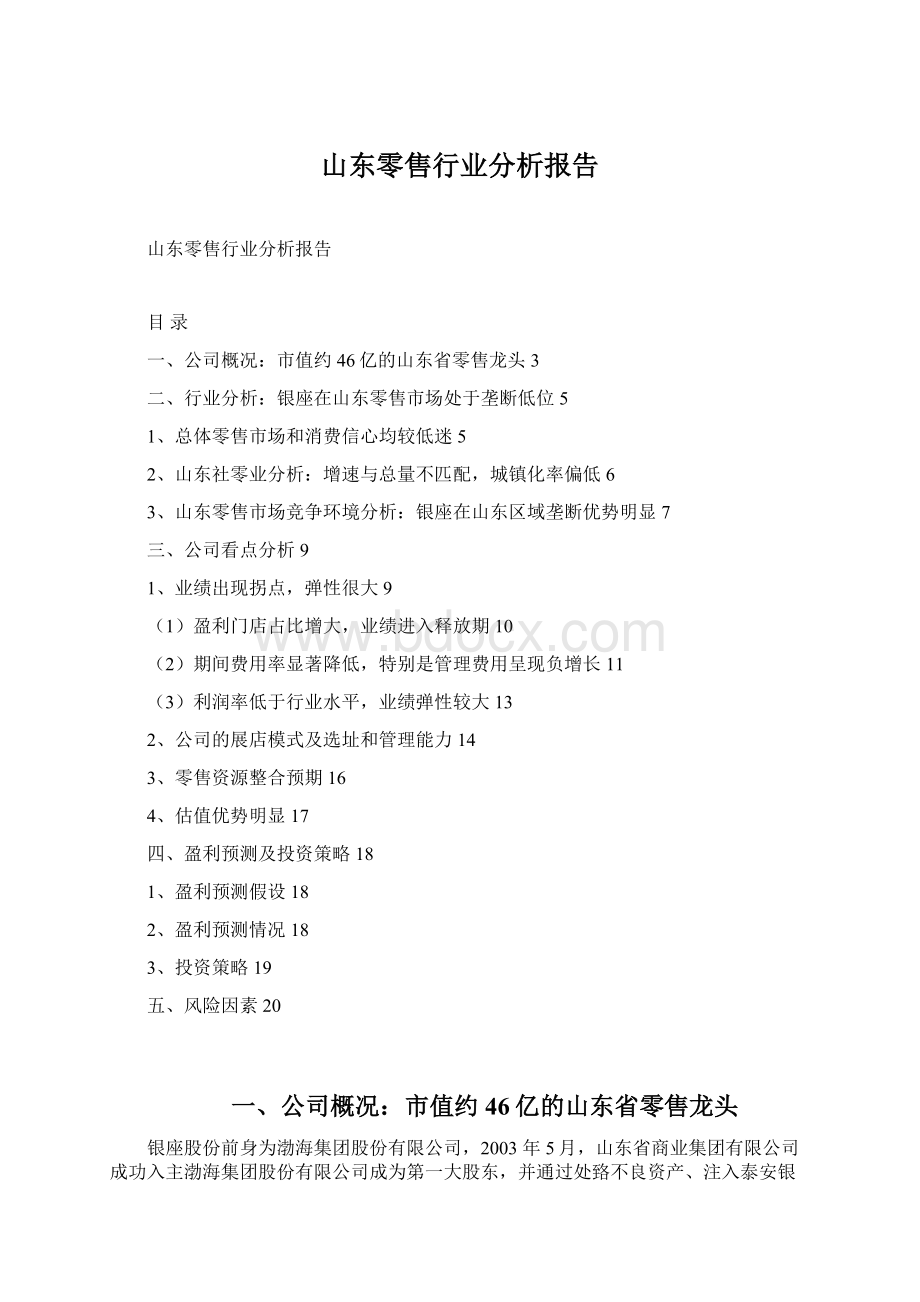 山东零售行业分析报告Word下载.docx_第1页