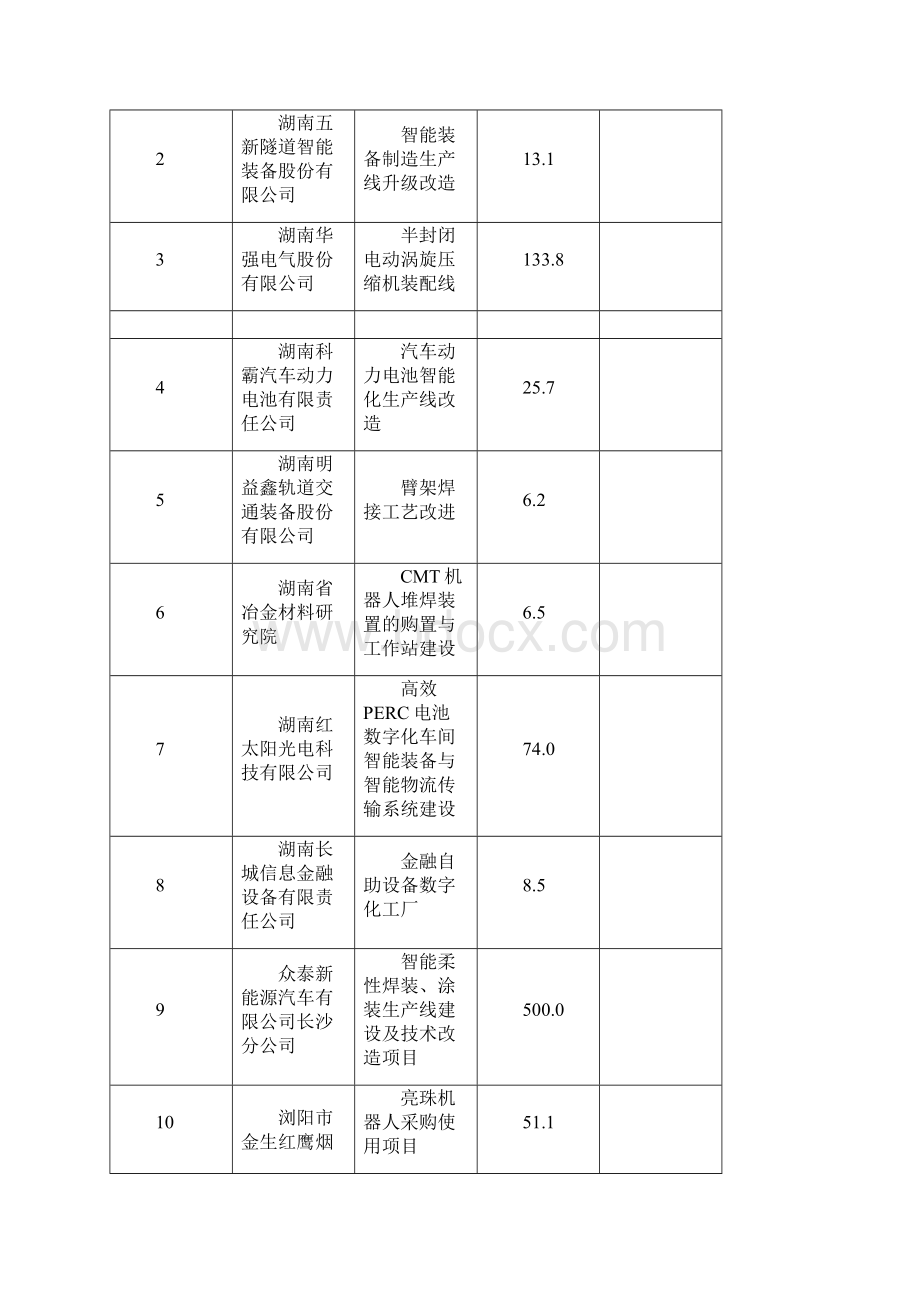 长沙市工业机器人与智能化制造专项项目归纳表.docx_第3页