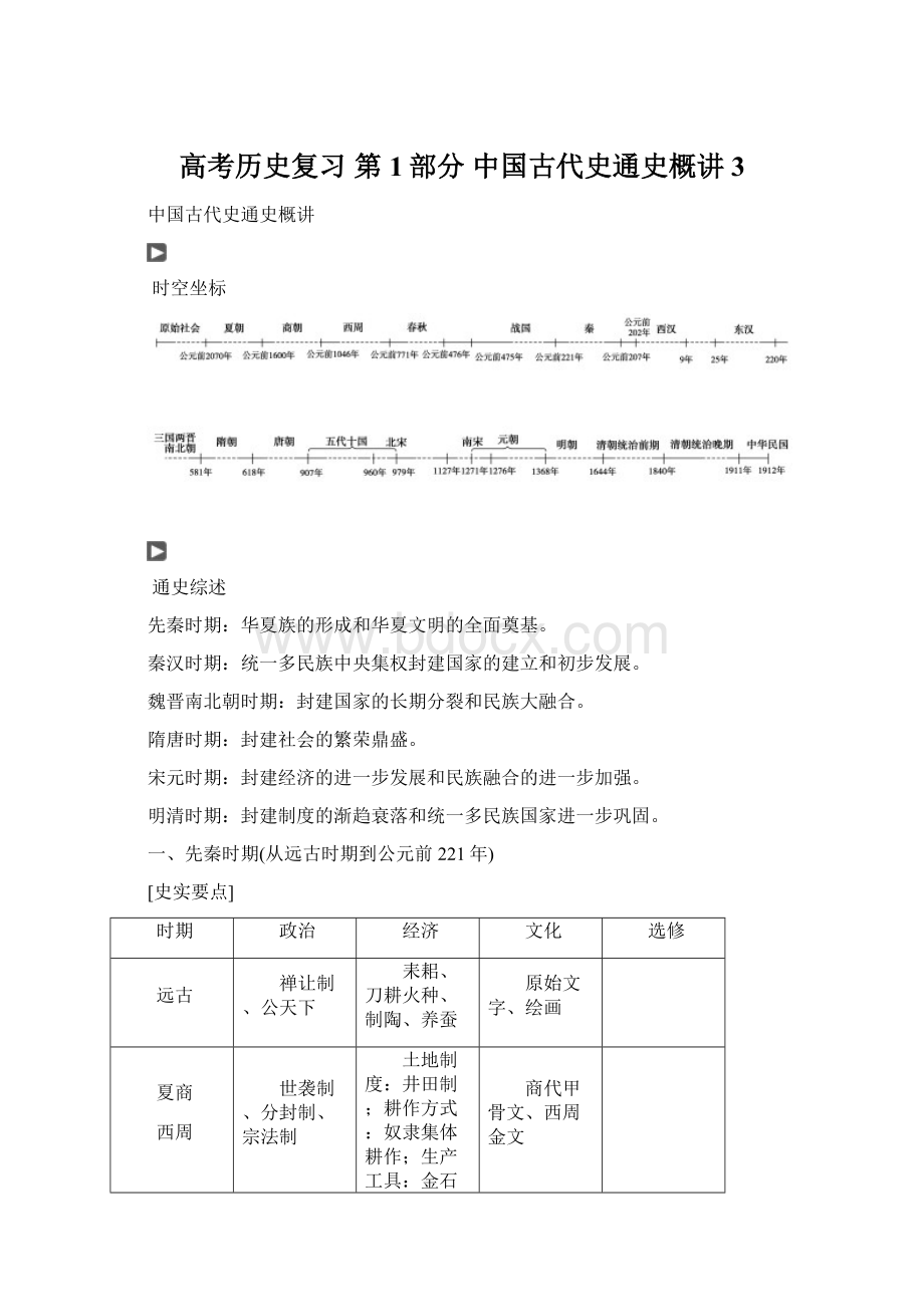 高考历史复习 第1部分 中国古代史通史概讲3文档格式.docx