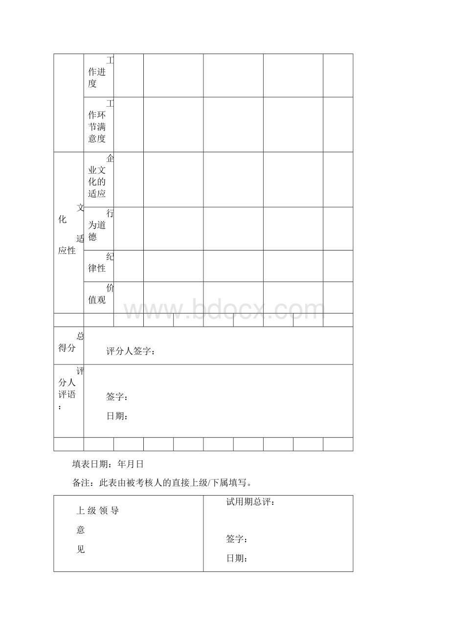 试用期月度考核表完整优秀版Word文档格式.docx_第3页