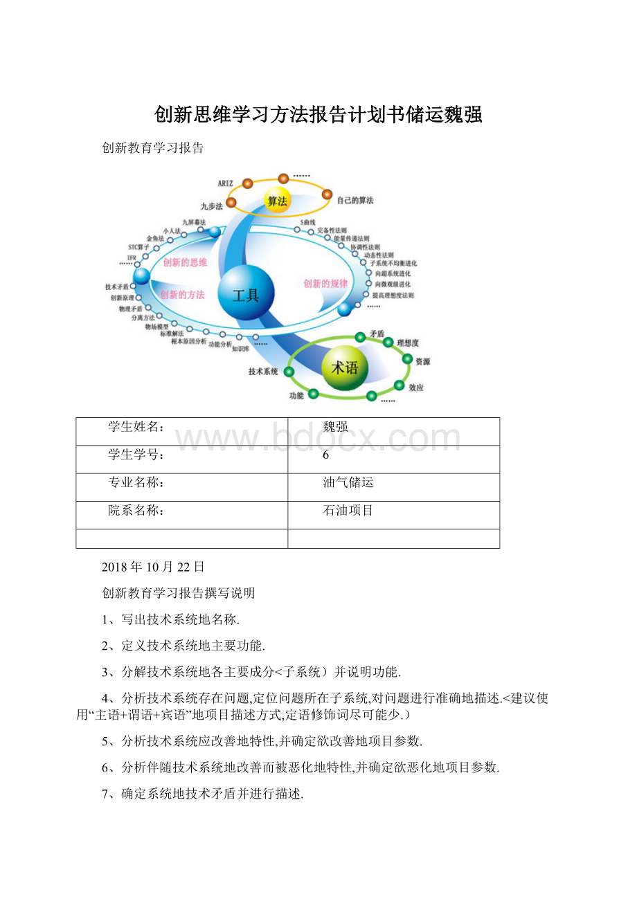 创新思维学习方法报告计划书储运魏强Word下载.docx_第1页