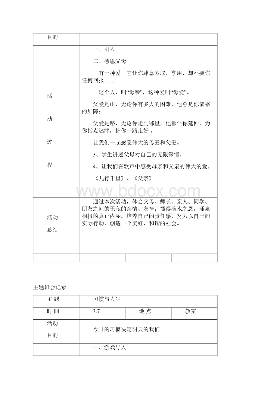 中学生班会活动记录集锦复习课程Word文档下载推荐.docx_第2页