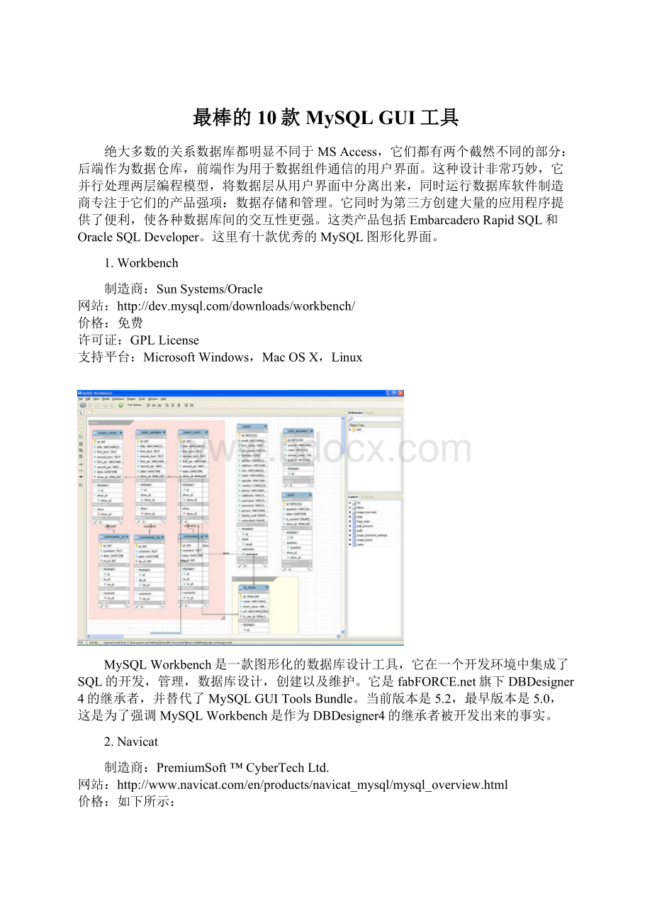 最棒的10款MySQL GUI工具.docx