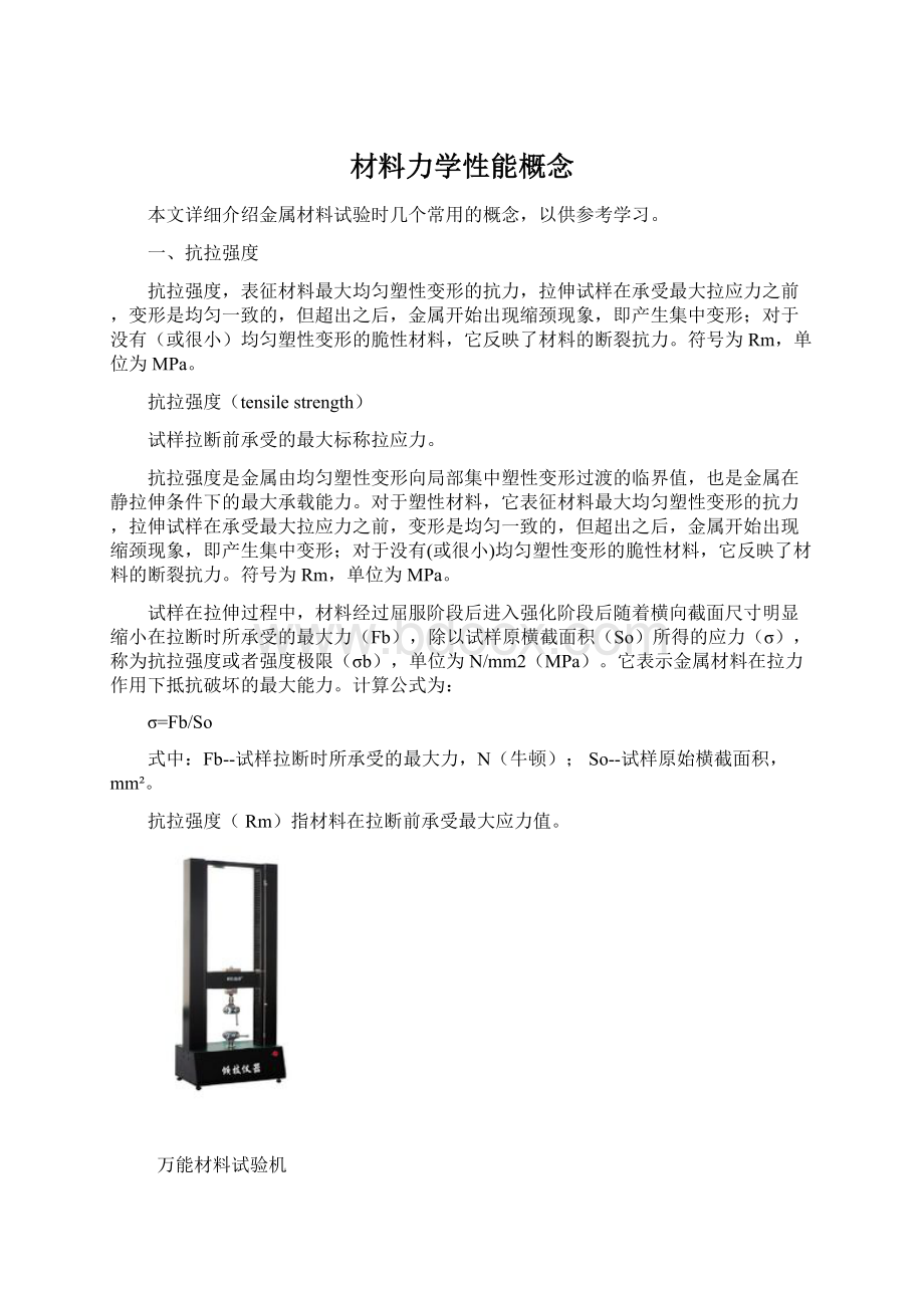 材料力学性能概念Word格式文档下载.docx