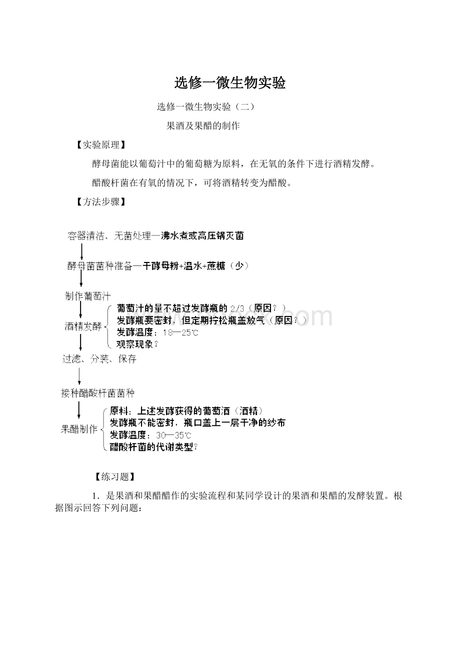 选修一微生物实验.docx