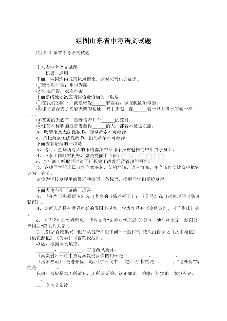 组图山东省中考语文试题Word文件下载.docx_第1页