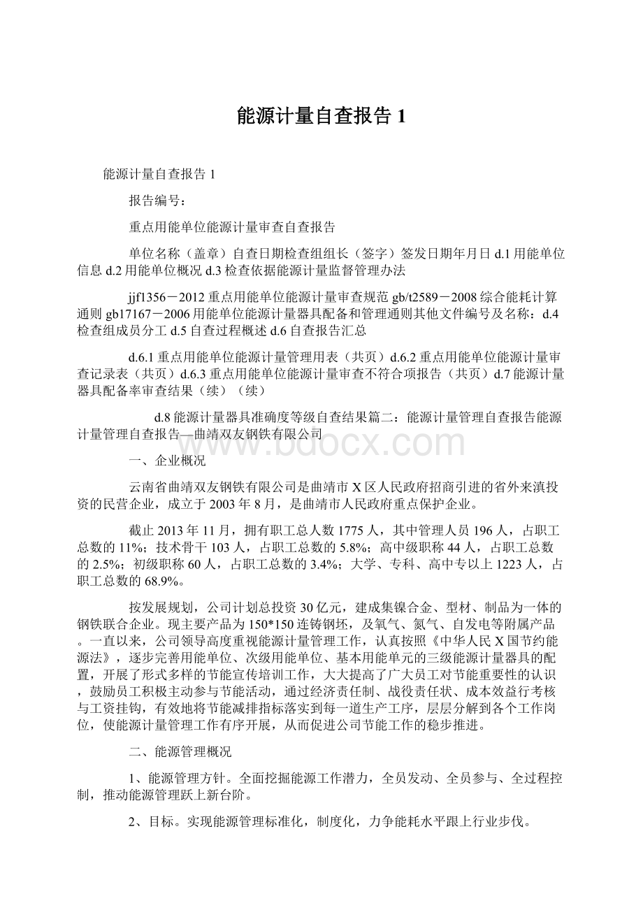 能源计量自查报告1Word格式文档下载.docx