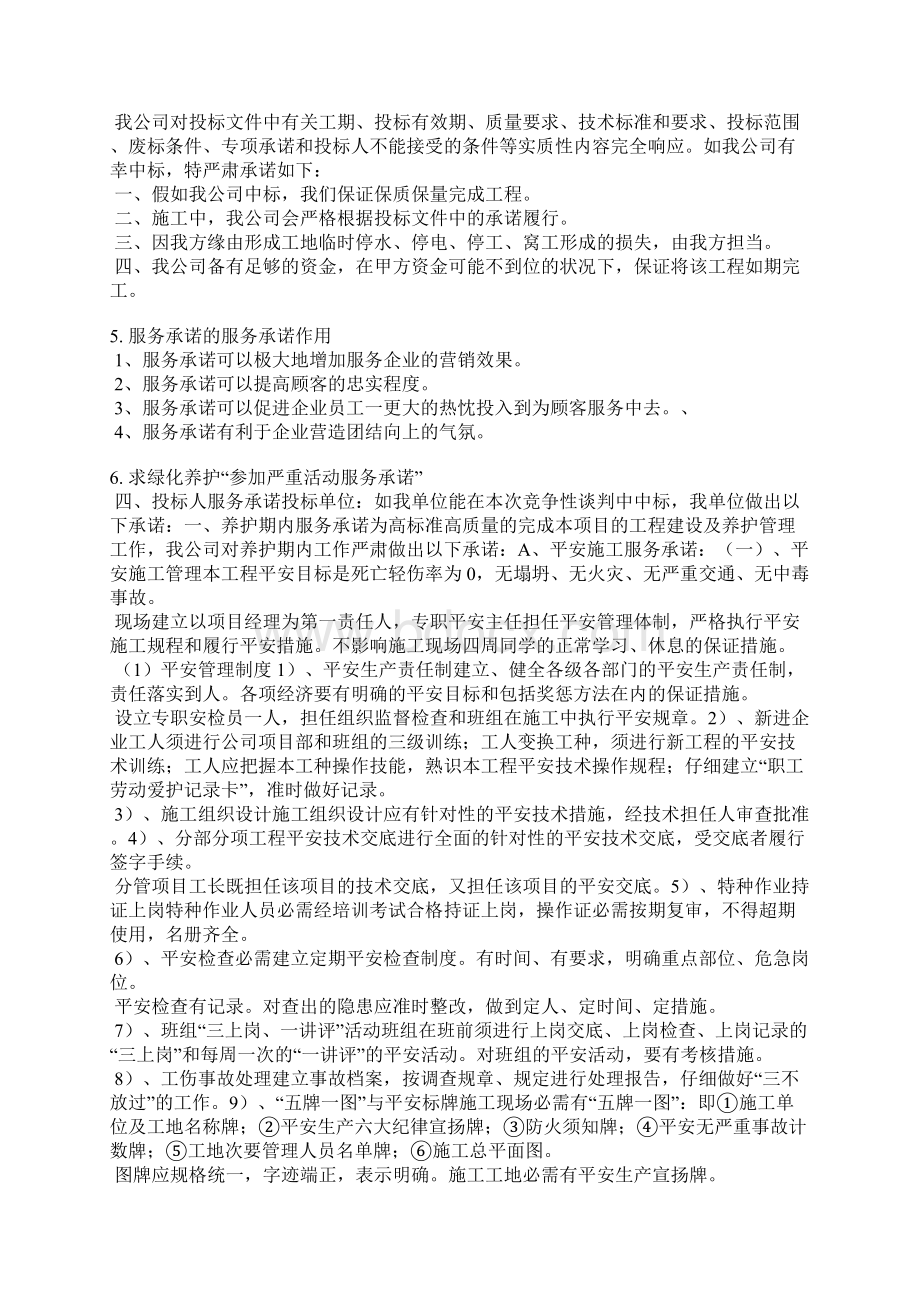 公园经营项目服务承诺书Word文档格式.docx_第3页