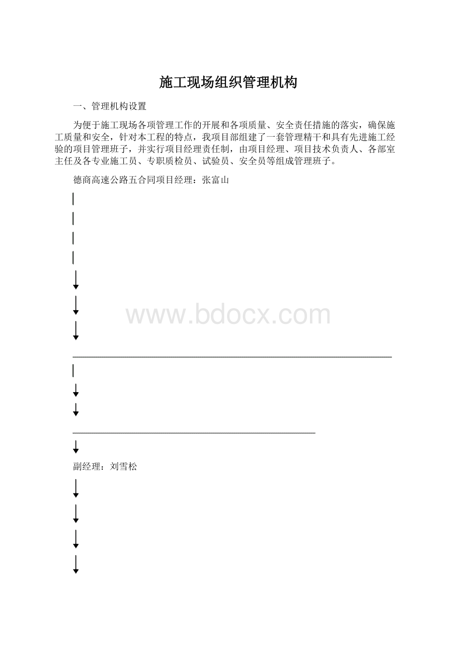 施工现场组织管理机构Word格式文档下载.docx