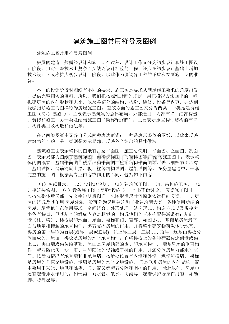 建筑施工图常用符号及图例Word格式文档下载.docx