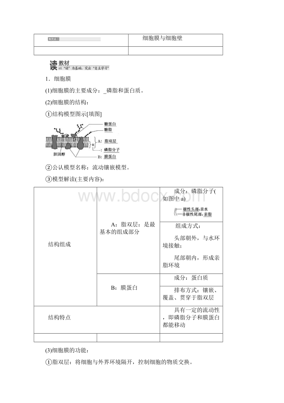 高中生物浙科版必修1教学案第二章 第二节 细胞膜和细胞壁含答案文档格式.docx_第3页