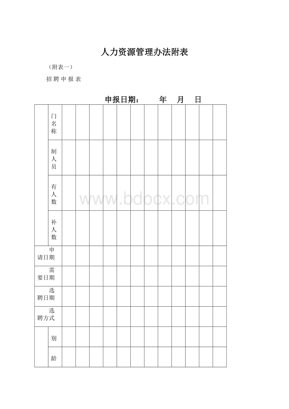 人力资源管理办法附表.docx