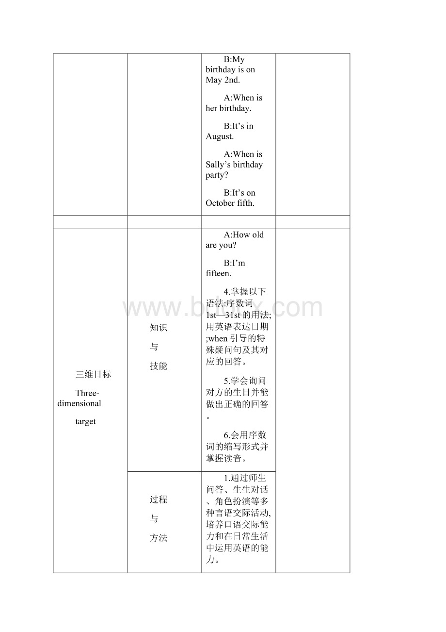 最新人教版新目标 七年级英语初一上册Unit 8 单元精品教案Word文件下载.docx_第3页