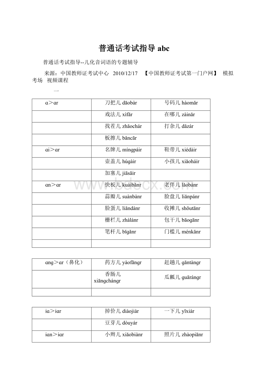 普通话考试指导abc.docx_第1页