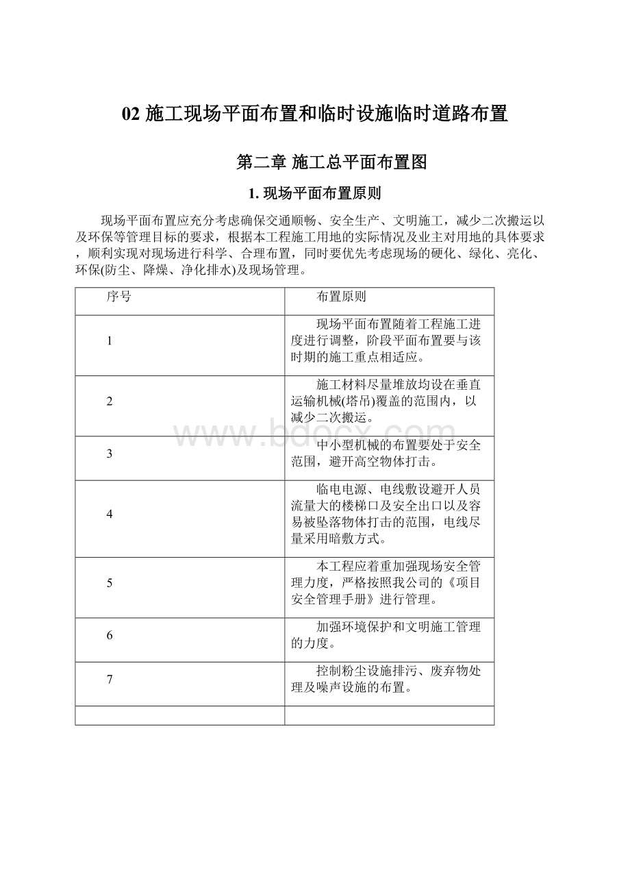 02 施工现场平面布置和临时设施临时道路布置.docx_第1页