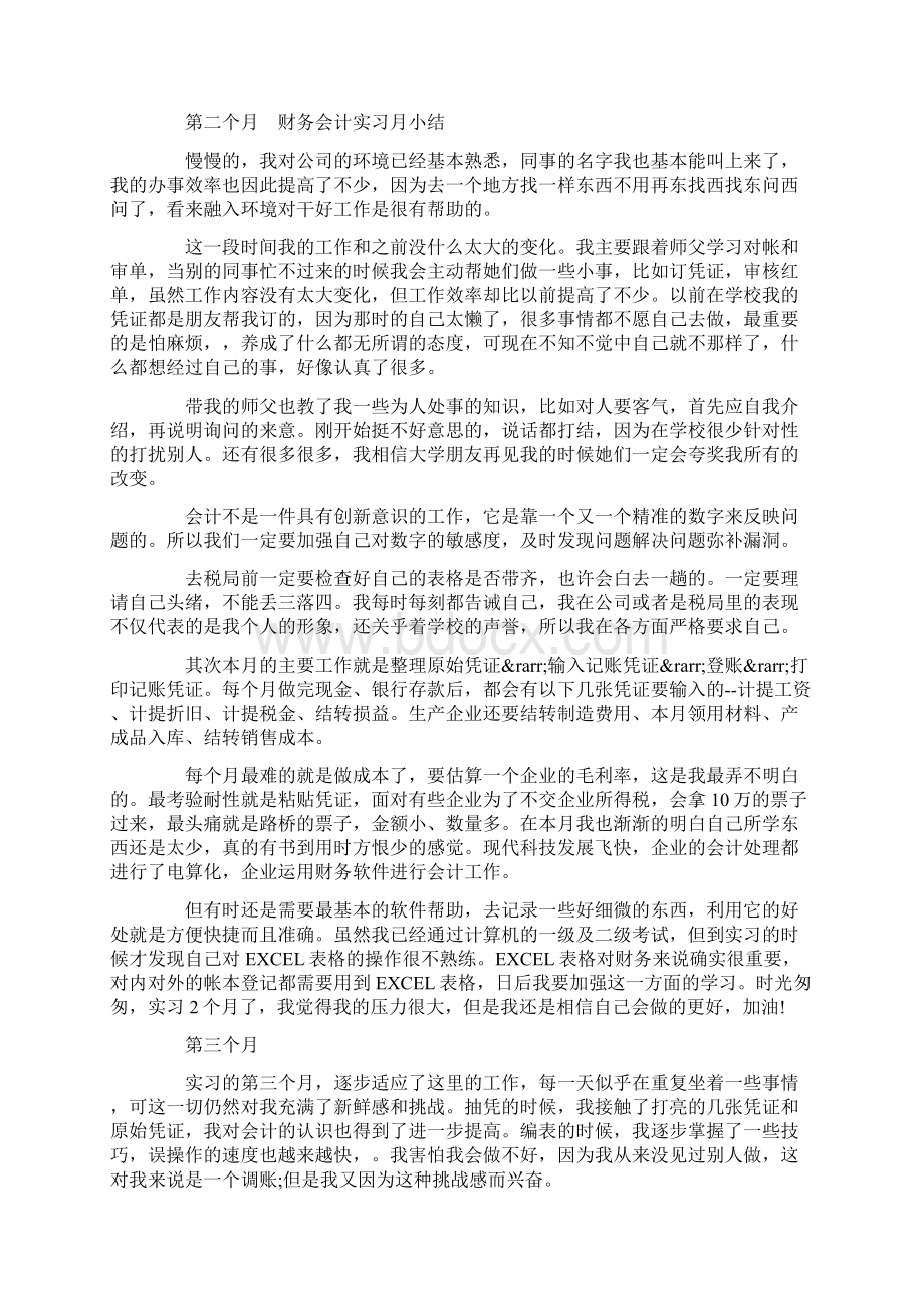 财务会计实习报告范文财务会计实习月小结3篇Word文件下载.docx_第3页