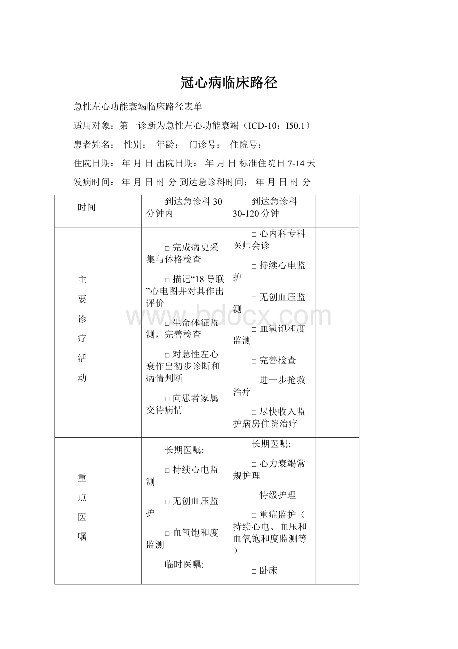 冠心病临床路径Word文档下载推荐.docx_第1页