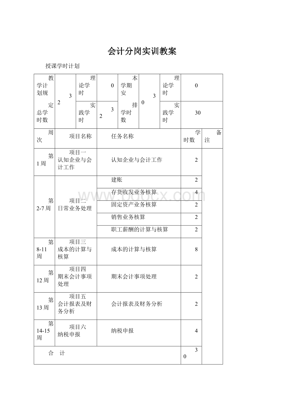 会计分岗实训教案Word格式文档下载.docx_第1页