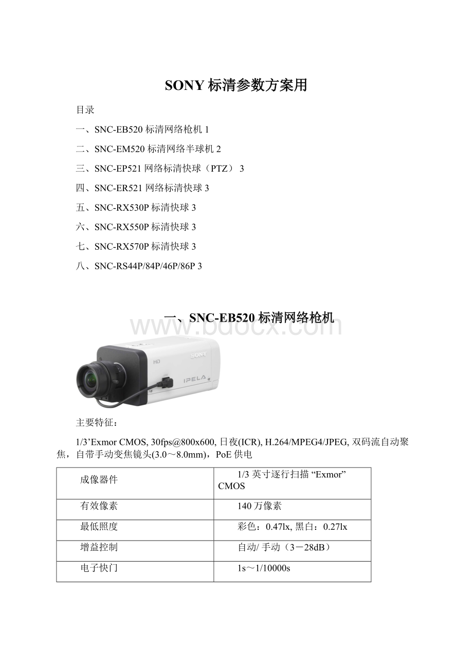 SONY标清参数方案用.docx