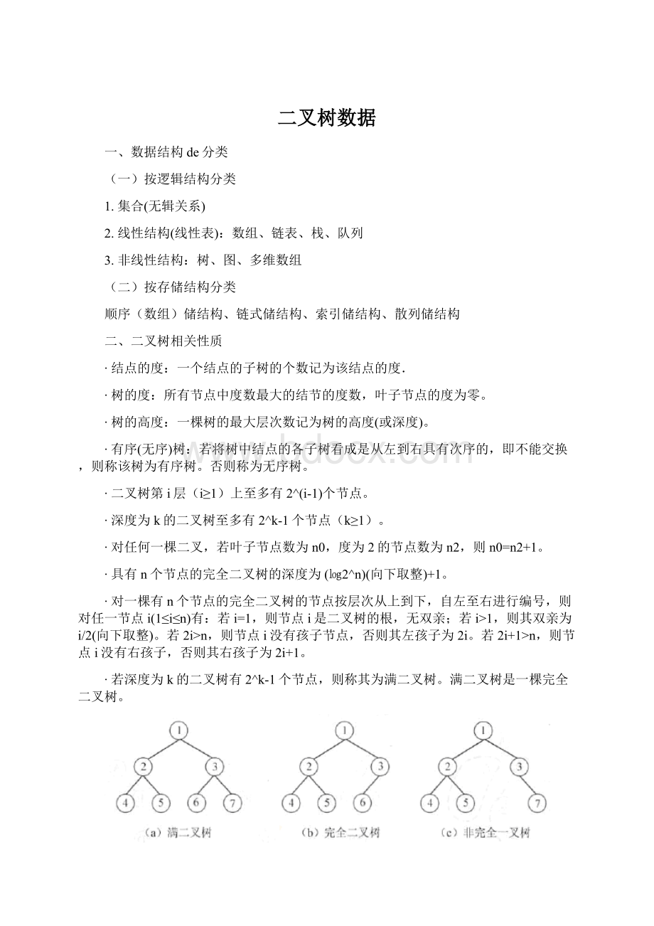 二叉树数据Word格式文档下载.docx