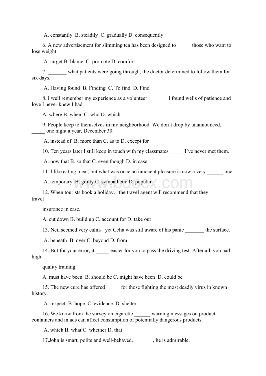 杭州市第一次高考科目教学质量检测英语试题卷Word文档下载推荐.docx_第2页