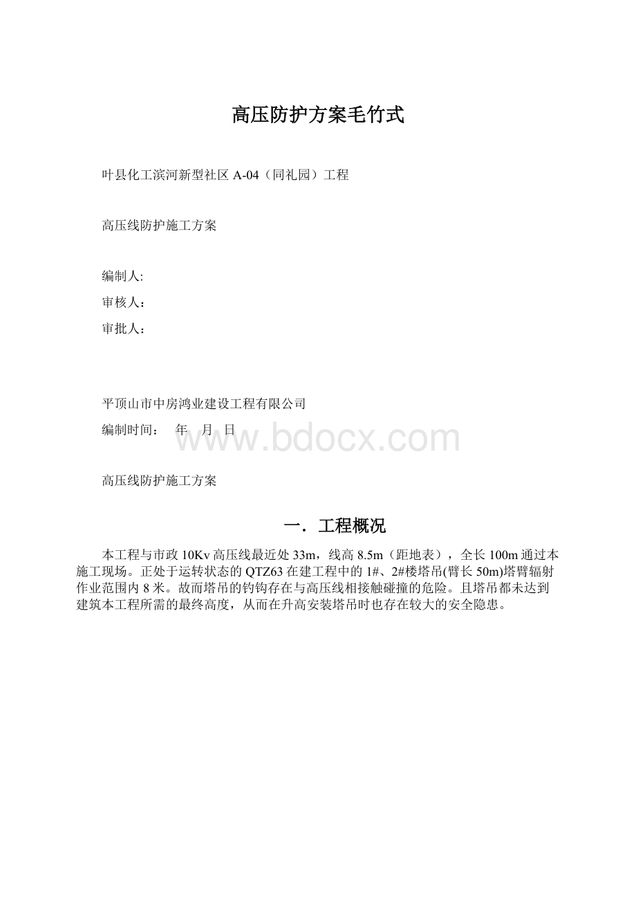 高压防护方案毛竹式Word文档格式.docx