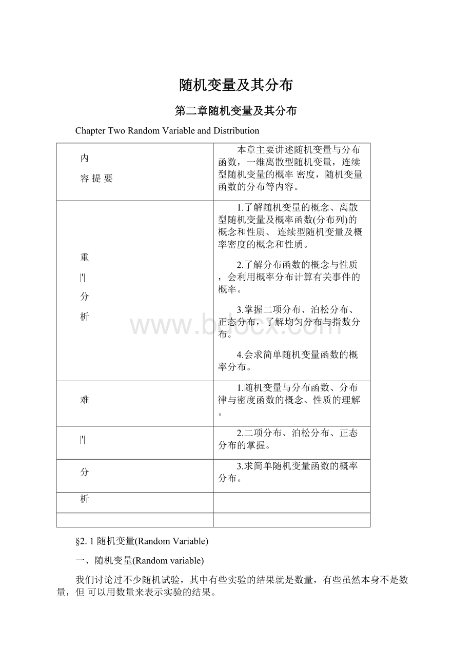 随机变量及其分布Word文档下载推荐.docx