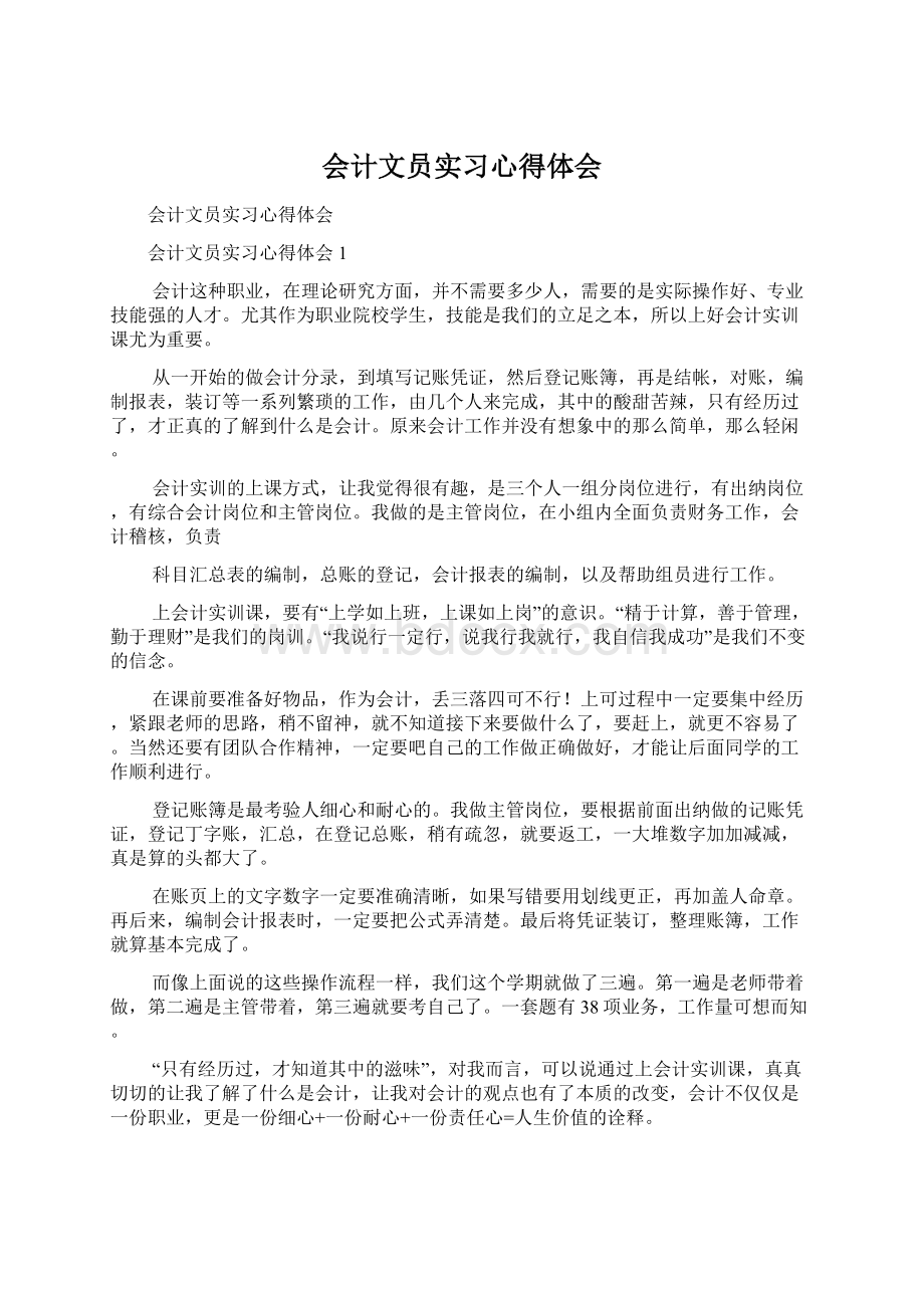 会计文员实习心得体会.docx