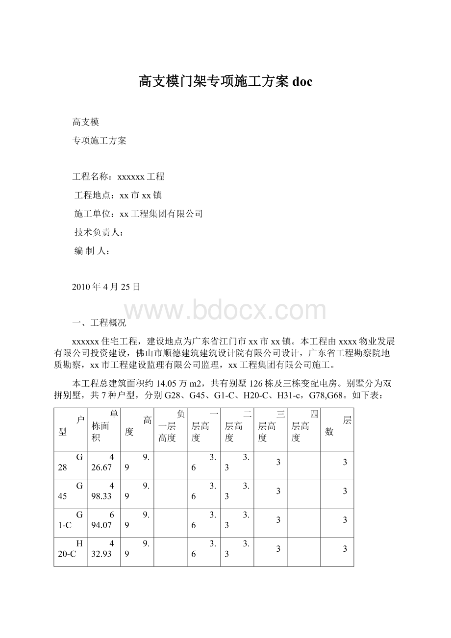 高支模门架专项施工方案docWord下载.docx_第1页