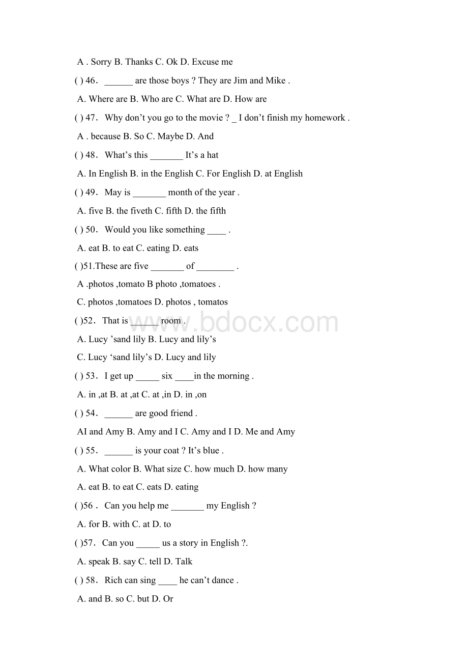 甘肃省张掖市高台县七年级英语上学期期末试题Word格式.docx_第3页