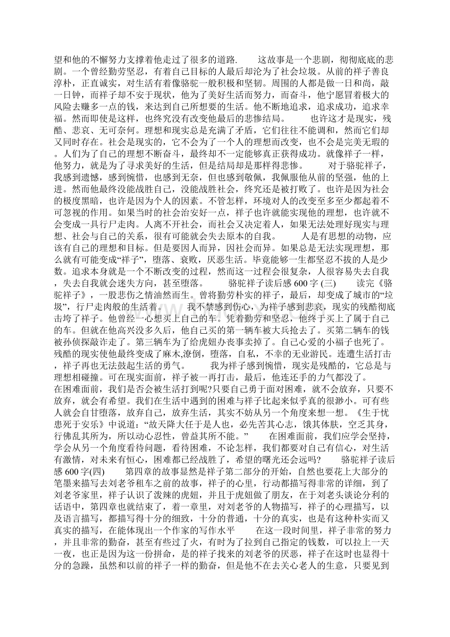 骆驼祥子读后感Word文档下载推荐.docx_第2页