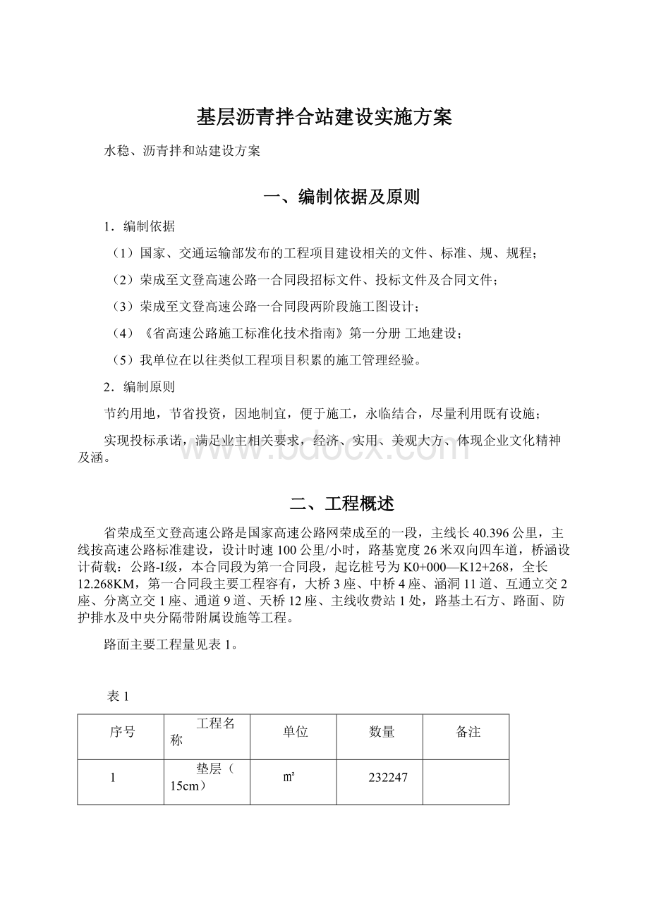 基层沥青拌合站建设实施方案.docx_第1页