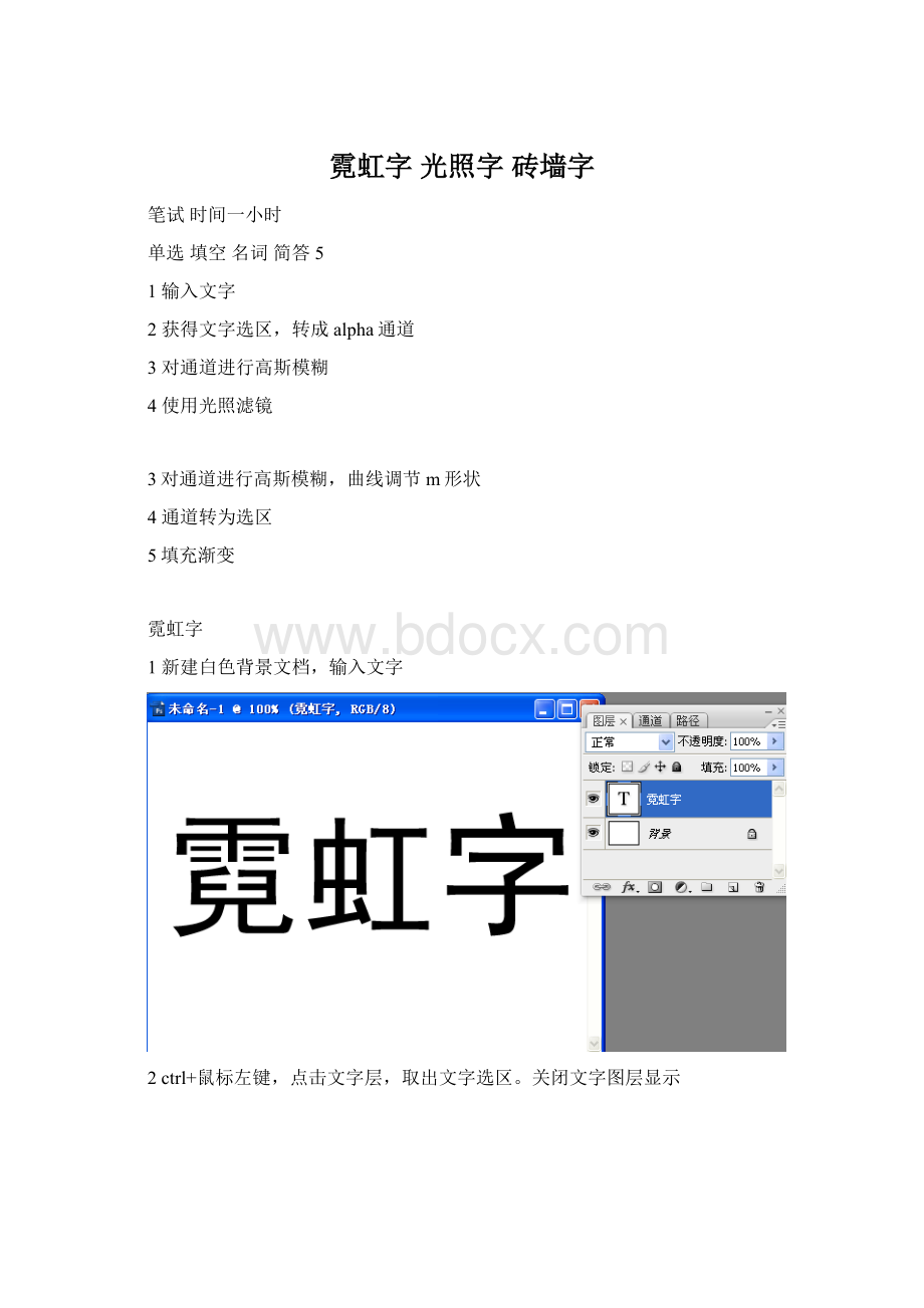 霓虹字 光照字 砖墙字Word下载.docx_第1页