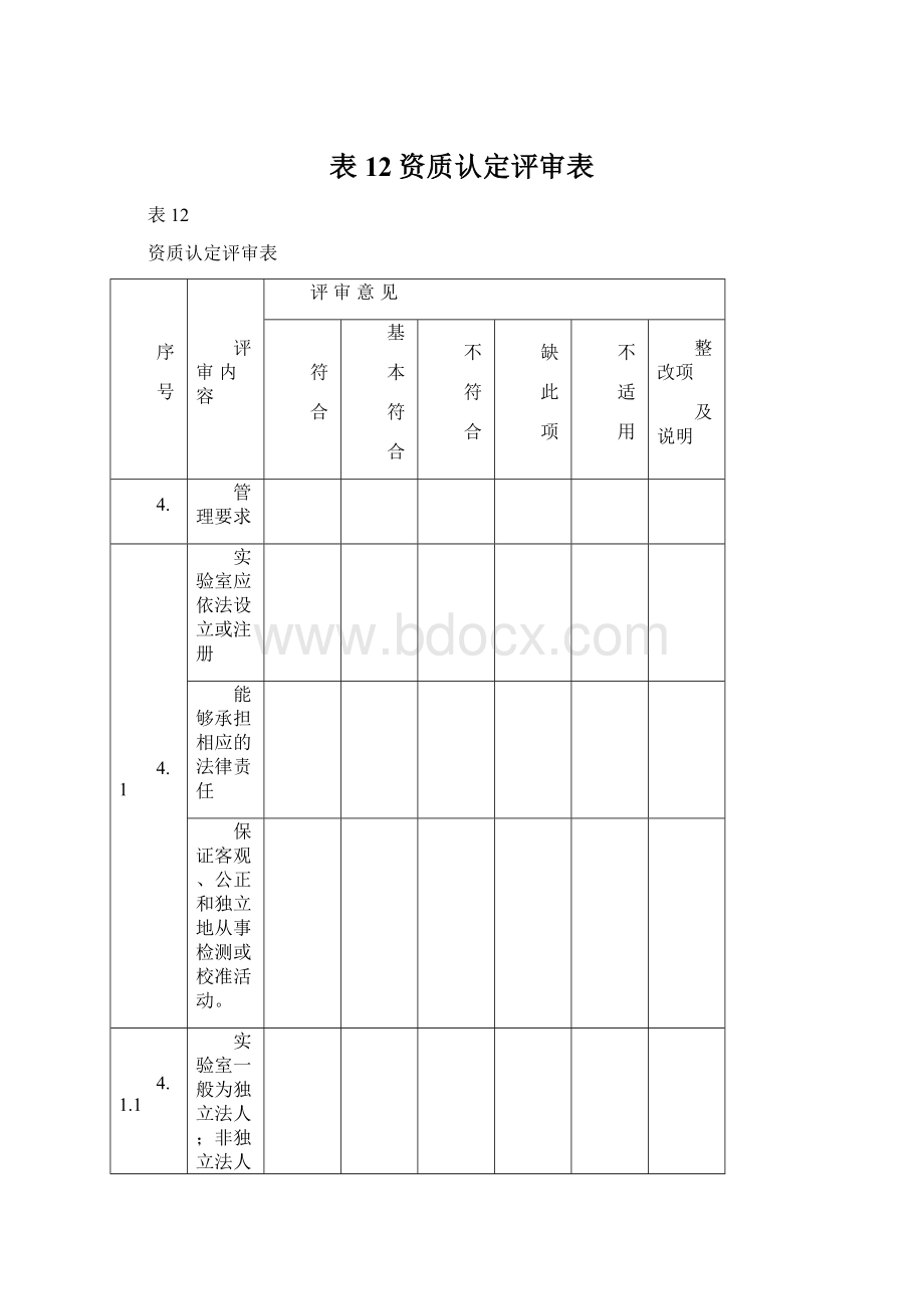 表12资质认定评审表.docx_第1页