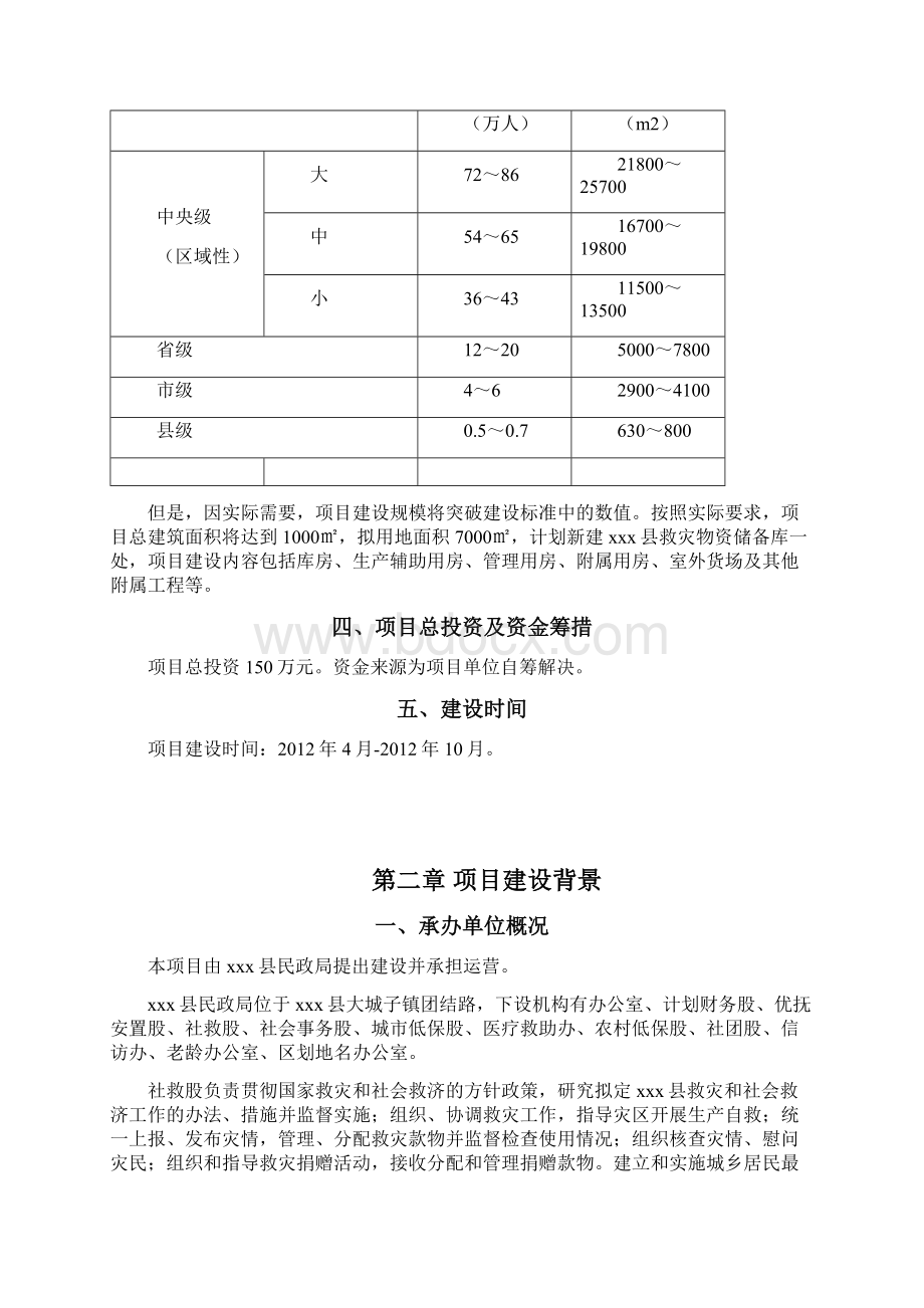 某县救灾物资储备库工程建设项目可行性研究报告.docx_第3页