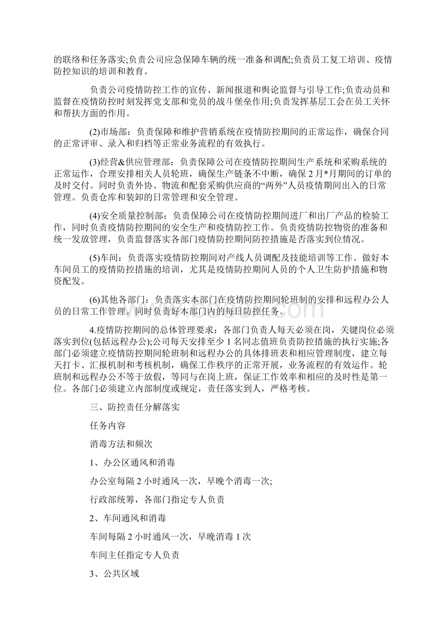 企业复工疫情防控方案范本大全最新.docx_第2页