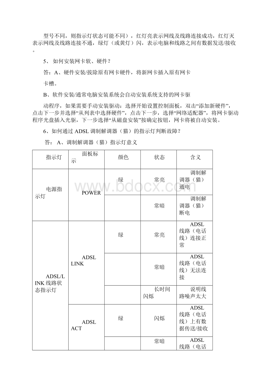 西安联通宽带用户故障诊断处理手册Word格式文档下载.docx_第3页