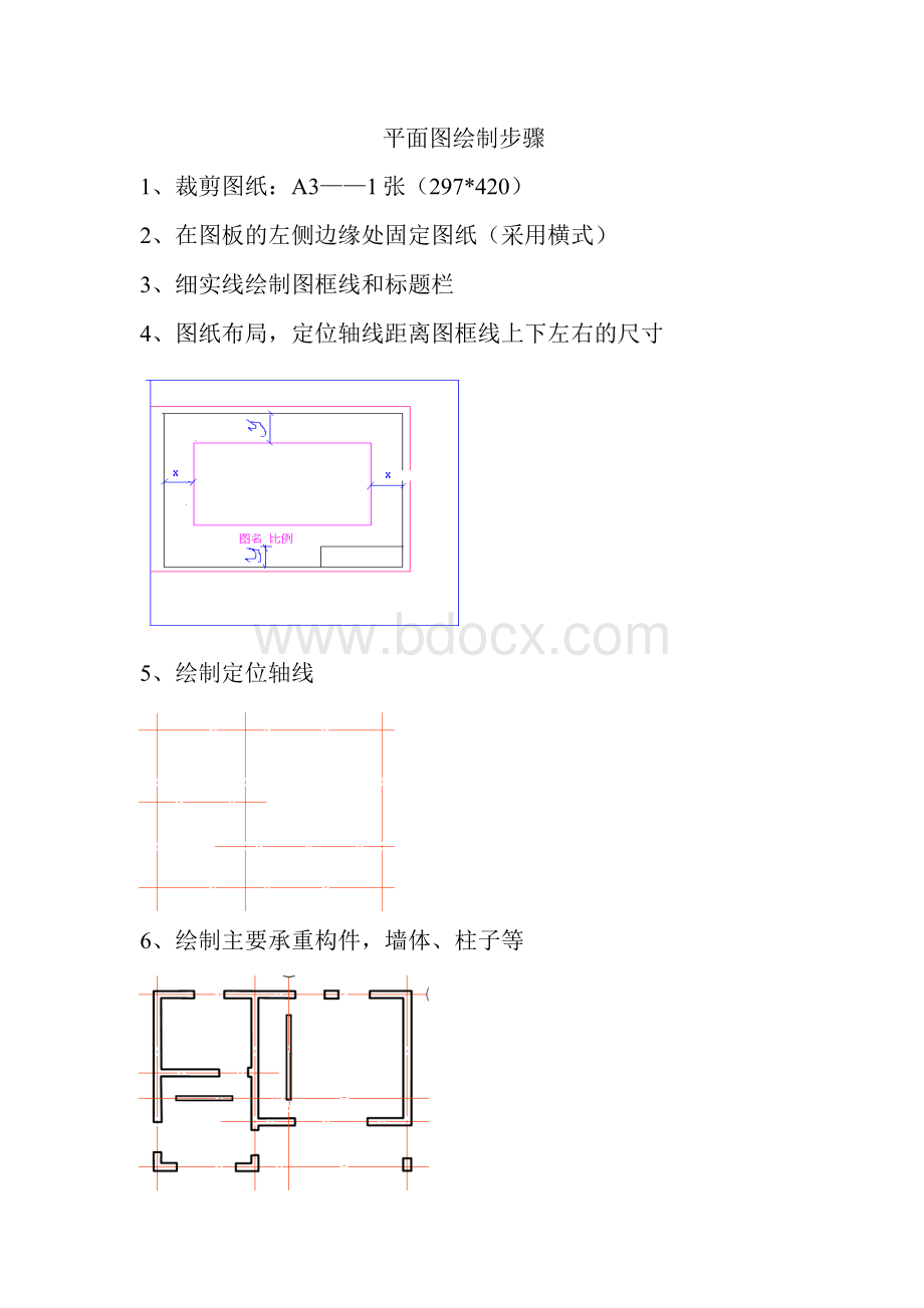 平面图绘图步骤Word下载.docx