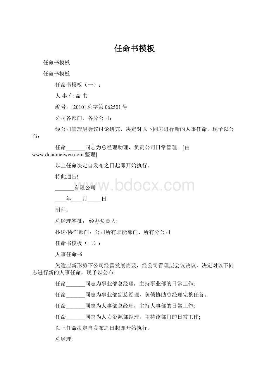 任命书模板.docx_第1页