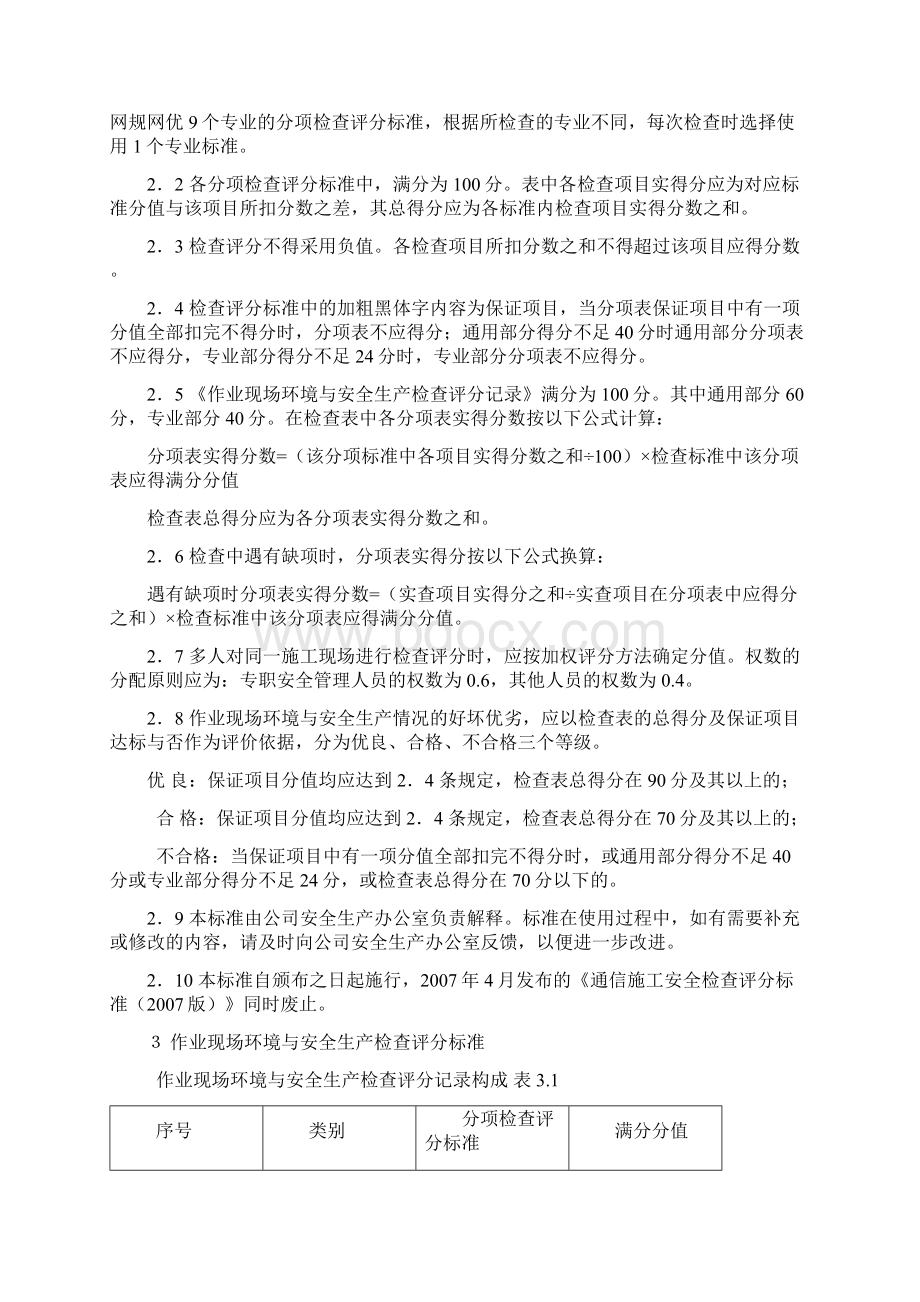 作业现场环境与安全生产检查评分标准征求意见Word下载.docx_第2页